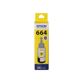 1 x Genuine Epson T664 Yellow EcoTank Bottle C13T664492
