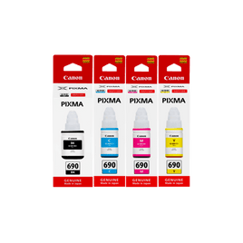 4 x Genuine Canon GI-690 Ink Bottle (1BK 1C 1M 1Y)