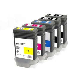 5 x Compatible Canon PFI-102 Ink Cartridge (1BK 1MBK 1C 1M 1Y)
