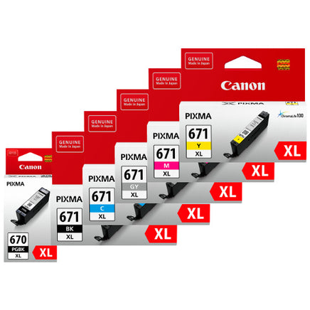 6 x Genuine Canon PGI-670XL CLI-671XL Ink Cartridge