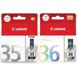2 x Genuine Canon PGI-35BK CLI-36C Colour Ink Cartridge