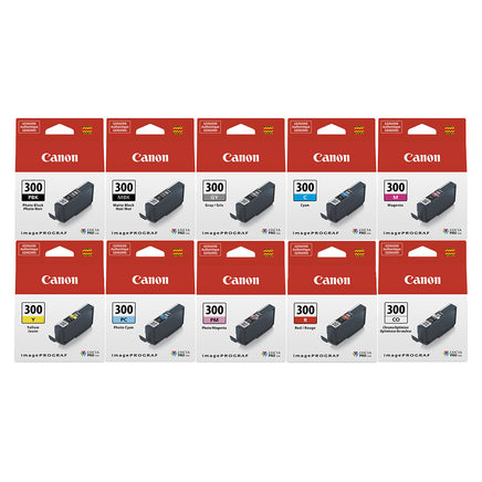 10 x Genuine Canon PFI-300 Ink Cartridge
