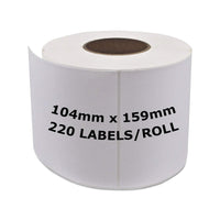 
              60 x Compatible Dymo SD0904980 White Label Roll 104mm x 159mm - 220 Labels per Roll
            