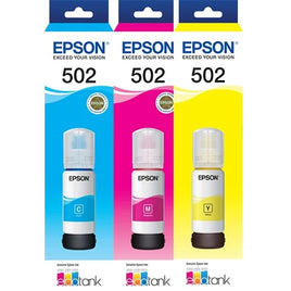3 x Genuine Epson T502 / E502 CMY EcoTank Ink Bottle C13T03K292 - C13T03K492