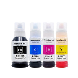 4 x Compatible Epson T502 / E502 EcoTank Ink Bottle C13T03K192 - C13T03K492 (1BK 1C 1M 1Y)