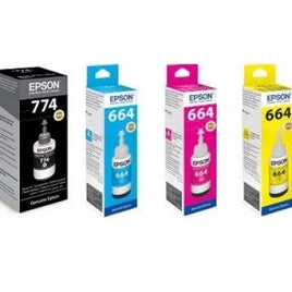 4 x Genuine Epson T664 EcoTank Bottle C13T664192 - C13T664492