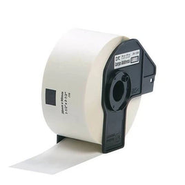 4 x Compatible Brother DK11208 "WITH CARTRIDGE" Black Text on White Die-Cut Paper Label Roll 38mm x 90mm - 400 Labels per Roll