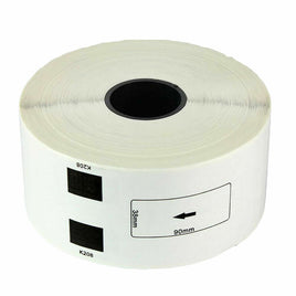 30 x Compatible Brother DK11208 "WITHOUT CARTRIDGE" Black Text on White Die-Cut Paper Label Roll 38mm x 90mm - 400 Labels per Roll