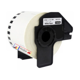 60 x Compatible Brother DK22205 "WITH CARTRIDGE" Black Text on White Continuous Paper Label Roll 62mm x 30.48m