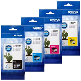 4 x Genuine Brother LC436 Ink Cartridge LC-436