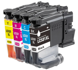 4 x Compatible Brother LC531XL Ink Cartridge LC-531XL (1BK 1C 1M 1Y)