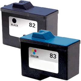 2 x Compatible Lexmark No. 82 + No. 83 Ink Cartridge 18L0032 + 18L0042 (1BK 1CL)