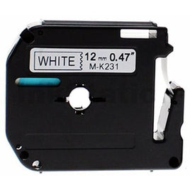 1 x Compatible Brother MK231 Black Text on White Tape 12mm x 8m