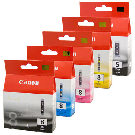 5 x Genuine Canon PGI5 CLI-8 Ink Cartridge