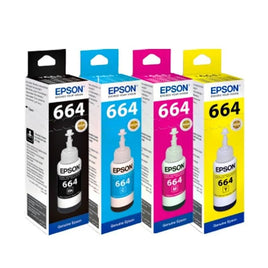 4 x Genuine Epson T664 EcoTank Bottle C13T664192 - C13T664492