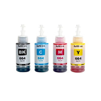 
              4 x Compatible Epson T664 EcoTank Ink Bottles C13T664192 - C13T664492 (1BK 1C 1M 1Y)
            