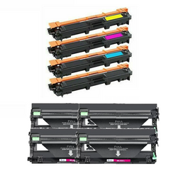 4 x Compatible Brother TN253 TN257 Toner Cartridge+ 4 x Compatible Brother DR253CL Drum Unit DR-253CL  (1BK 1C 1M 1Y)