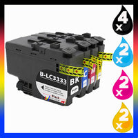 
              10 x Compatible Brother LC3333 High Yield Ink Cartridge LC-3333 [4BK 2C 2M 2Y]
            