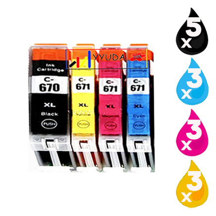 14 x Compatible Canon PGI-670XL CLI-671XL Ink Cartridge