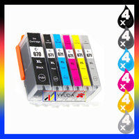 
              24 x Compatible Canon PGI-670XL CLI-671XL Ink Cartridge [4BK 4PBK 4C 4M 4Y 4G]
            