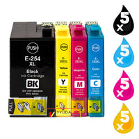 
              20 x Compatible Epson 254XL Black + 252XL Colour Ink Cartridges C13T254192, C13T253292 - C13T253492
            