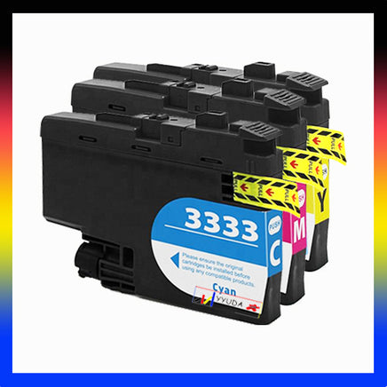 3 x Compatible Brother LC3333 CMY High Yield Colour Ink Cartridge LC-3 ...