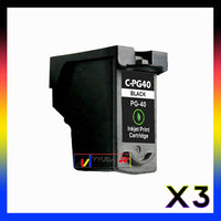 
              3 x Compatible Canon PG-40 Black Ink Cartridge
            