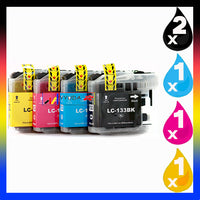 
              5 x Compatible Brother LC131 / LC133 Ink Cartridge LC-131 / LC-133 [2BK 1C 1M 1Y]
            