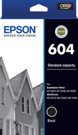 1 x Genuine Epson 604 Black Ink Cartridge C13T10G192