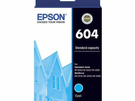 1 x Genuine Epson 604 Cyan Ink Cartridge C13T10G292