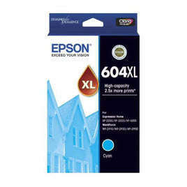 1 x Genuine Epson 604XL Cyan Ink Cartridge C13T10H292