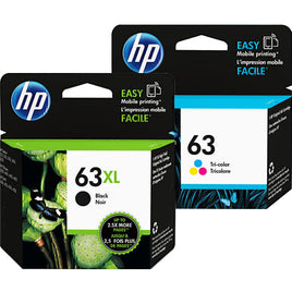 1 x Genuine HP 63XL Black + HP 63 Colour Ink Cartridge F6U64AA + F6U61AA