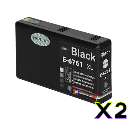 2 x Compatible Epson 676XL High Yield Black Ink Cartridge C13T676192