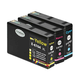 3 x Compatible Epson 676XL CMY High Yield Colour Ink Cartridge C13T676292 - C13T676492 (1C 1M 1Y)