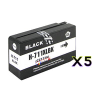 
              5 x Compatible HP 711XL Black Ink Cartridge CZ133A
            