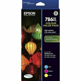 1 x Genuine Epson 786XL CMY Value Pack 3 Colour Ink Cartridge C13T787592