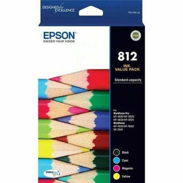 1 x Genuine Epson 812 Value Pack 4 Colour Ink Cartridge C13T05D692