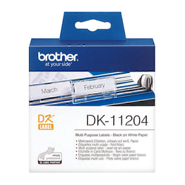 1 x Genuine Brother DK11204 White Label Roll 17mm x 54mm - 400 Labels per Roll