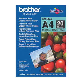 1 x Genuine Brother BP71GA4 Premium Plus Glossy Photo Paper 260gsm A4 - 20 Sheets