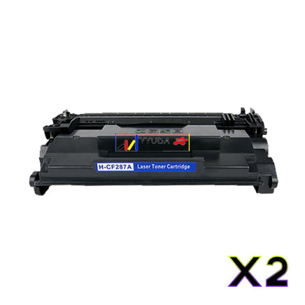 2 x Compatible HP 87A Black Toner Cartridge CF287A - 9,000 Pages