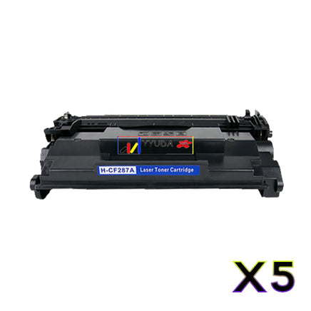 5 x Compatible HP 87A Black Toner Cartridge CF287A - 9,000 Pages