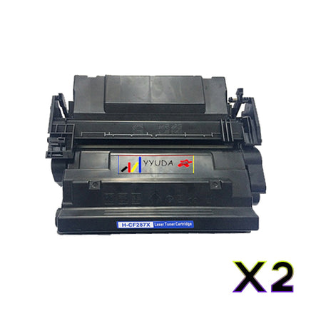 2 x Compatible HP 87X Black Toner Cartridge CF287X - 18,000 Pages