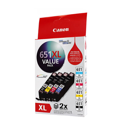 1 x Genuine Canon CLI-651XL Value Pack 4 Colour Ink Cartridge
