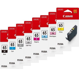 8 x Genuine Canon CLI-65 Ink Cartridge [1BK 1C 1M 1Y 1GY 1LGY 1PC 1PM]
