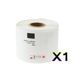1 x Compatible Brother DK11202 "WITHOUT CARTRIDGE" White Label Roll 62mm x 100mm - 300 Labels per Roll