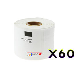 60 x Compatible Brother DK11202 "Without Cartridge" White Label Roll 62mm x 100mm
