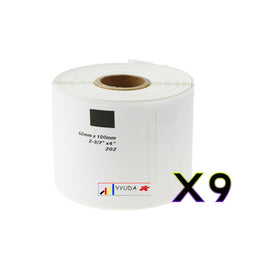 9 x Compatible Brother DK11202 "Without Cartridge" White Label Roll 62mm x 100mm