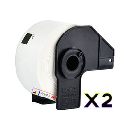 2 x Compatible Brother DK11203 "WITH CARTRIDGE" White Label Roll 17mm x 87mm