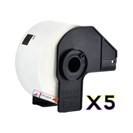 5 x Compatible Brother DK11203 "WITH CARTRIDGE" White Label Roll 17mm x 87mm