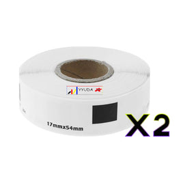 2 x Compatible Brother DK11204 "Without Cartridge" White Label Roll 17mm x 54mm